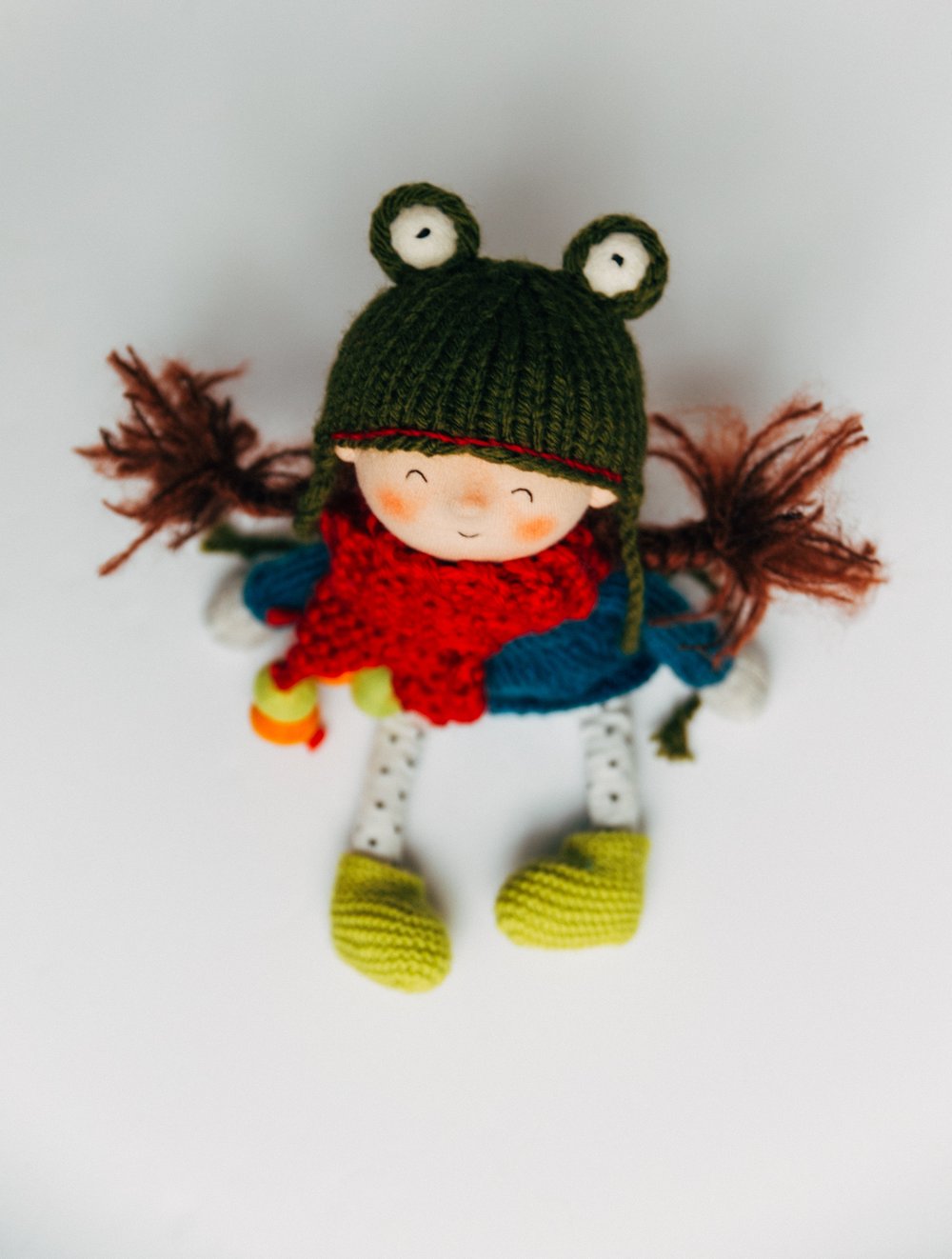Image of Willa - Wool Filled Waldorf Style Sculpted Sock Doll with removable knits 