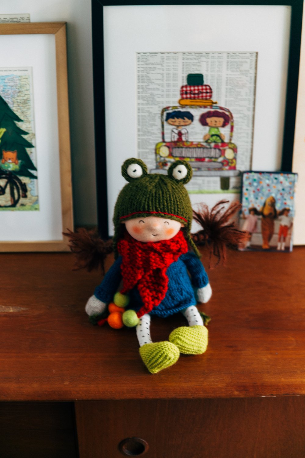 Image of Willa - Wool Filled Waldorf Style Sculpted Sock Doll with removable knits 