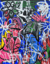 COMMUNION | 42X33 ACRYLIC & SPRAY PAINT ON CANVAS 
