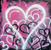 HEARTS | 35X36 ACRYLIC & SPRAYPAINT ON CANVAS
