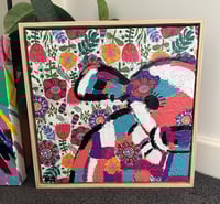 Image 3 of Campanula - the flower eating cow Framed 