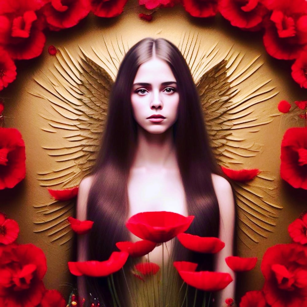 Image of Angel with poppies 