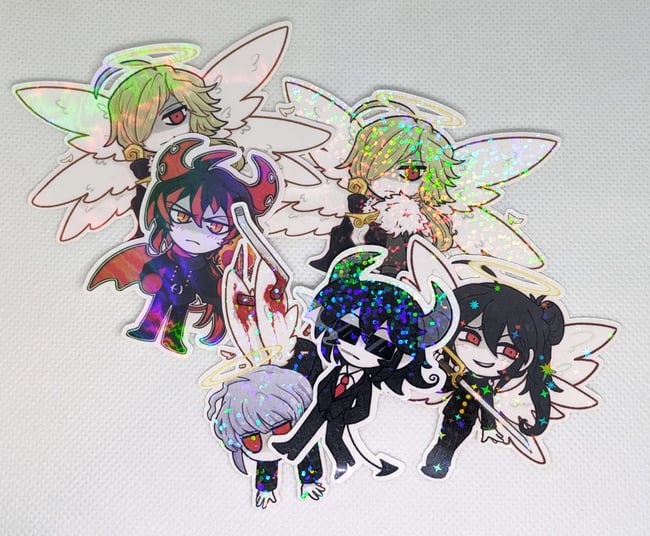2" Inch Funamusea Character Holographic Matte Stickers