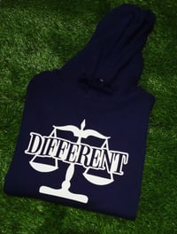 Image 1 of Navy Blue "DIFFERENT" ⚖️ HOODIE