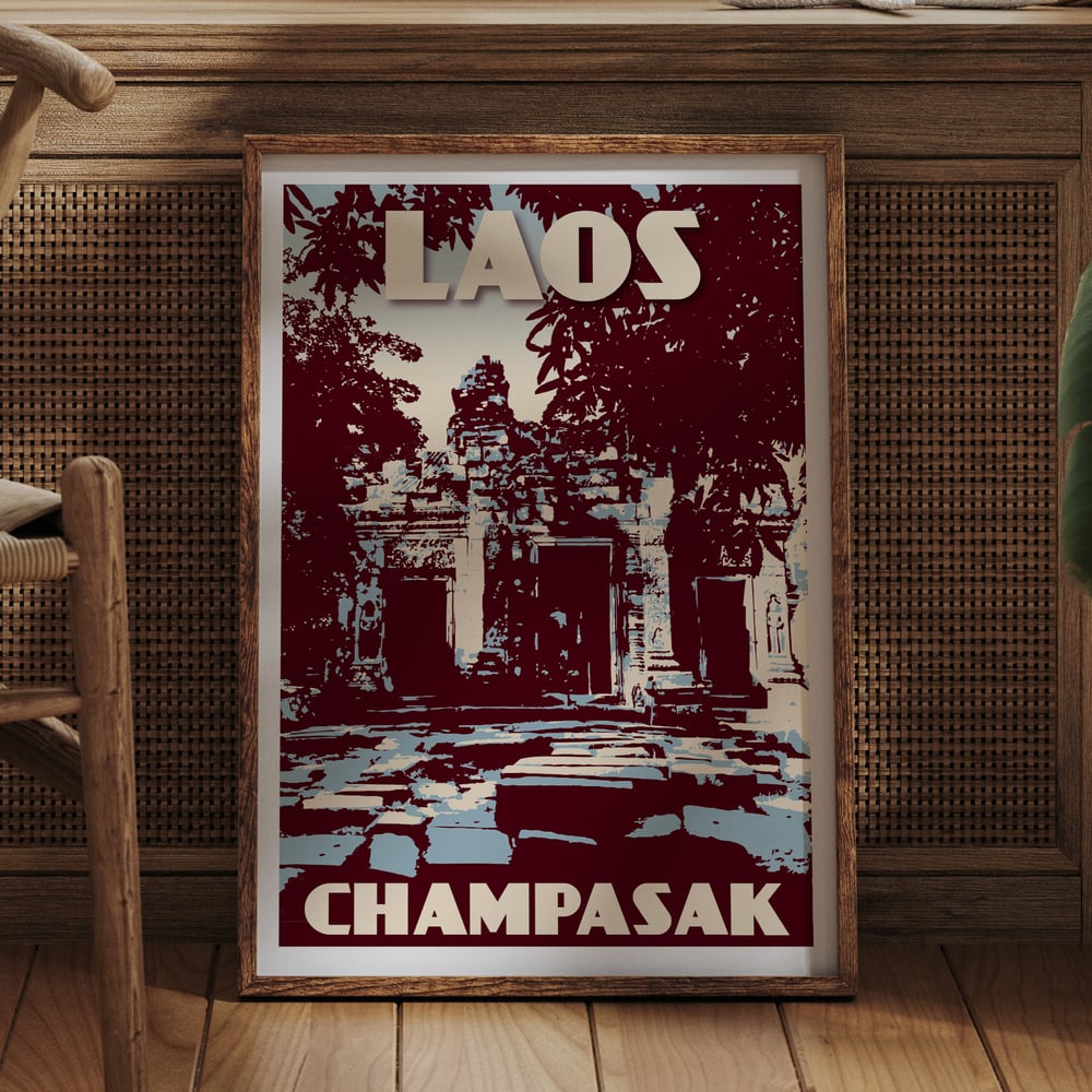 LAOS PAGODE INDOCHINE R66 - POSTER HQ 40x60cm d'une AFFICHE VINTAGE LAOS PAGODE INDOCHINE R66 - POSTER HQ 40x60cm d'une AFFICHE VINTAGE
