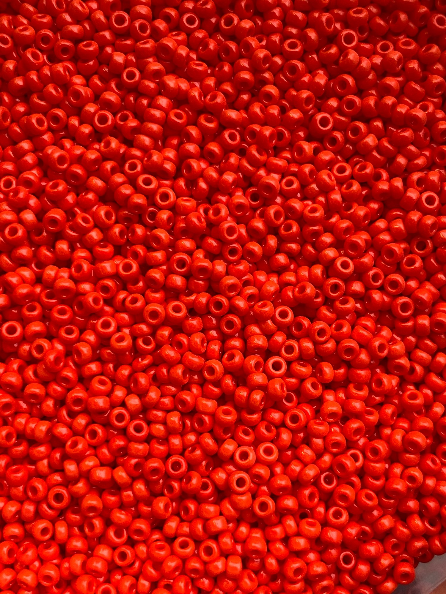 Opaque vemillion red, Miyuki seed bead str.11