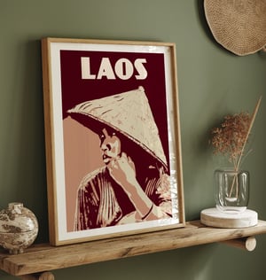 Image of Vintage poster Laos - young woman - Fine Art Print