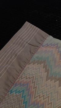 Image 3 of vintage clown pillowcase - acid zigzag print