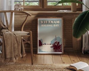 Image of Vintage poster Vietnam - Halong bay - Fine Art Print
