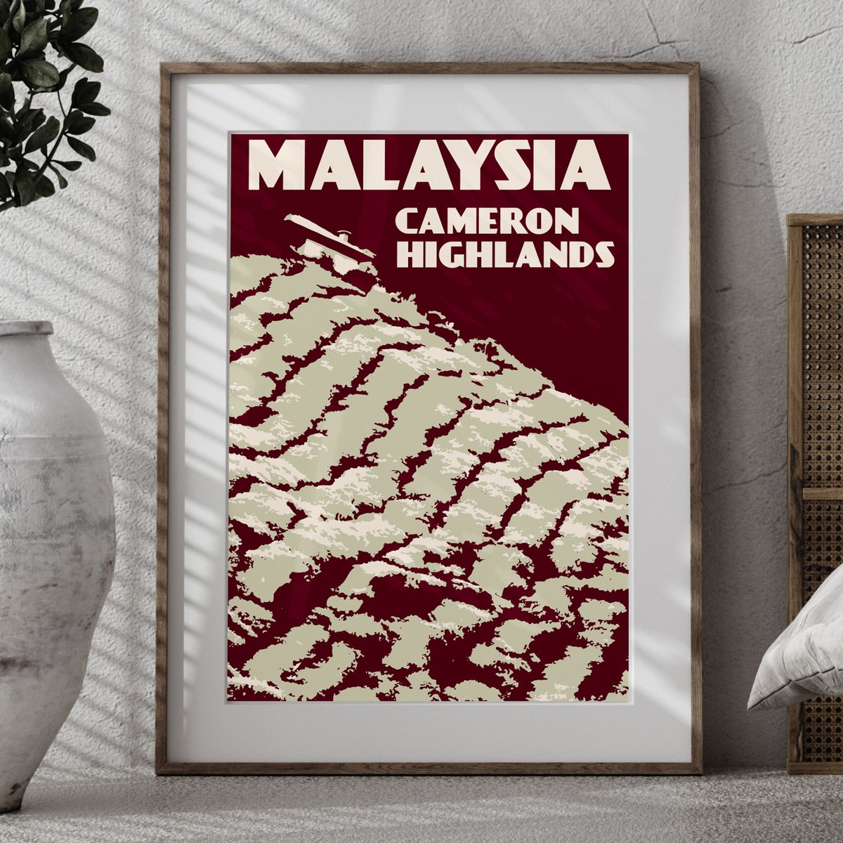 Image of Vintage poster Malaysia - Cameron Highlands - Fine Art Print 