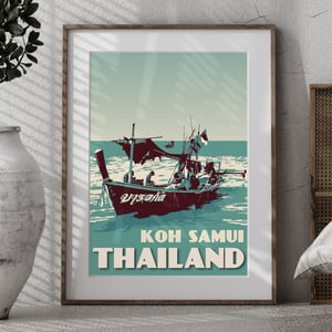 Image of Vintage poster Thailand - Koh Samui - Fine Art Print