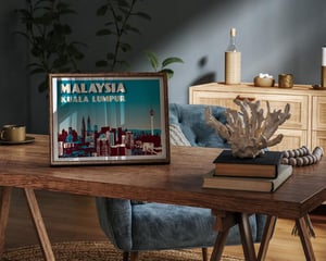 Image of Vintage poster Malaysia - Kuala Lumpur - Landscape - Fine Art Print