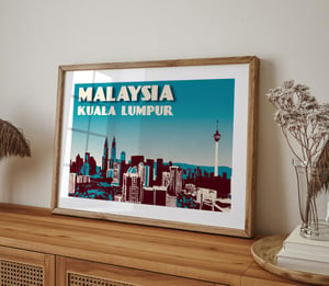Image of Vintage poster Malaysia - Kuala Lumpur - Landscape - Fine Art Print