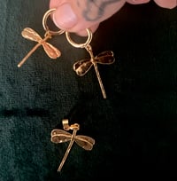 Image 2 of Dragonfly gold earrings 