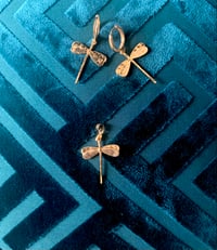 Image 1 of Dragonfly gold earrings 