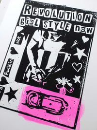 Image 3 of EMMA HARVEY - Revolution Girl Style Now [I] - A4 lino print (2023)