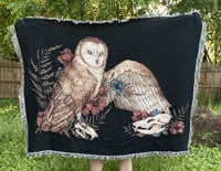 Image 1 of Barn Owl Woven Blanket