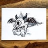 Bat Boy Original Ink Drawing