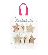 Frosted shimmer star clips