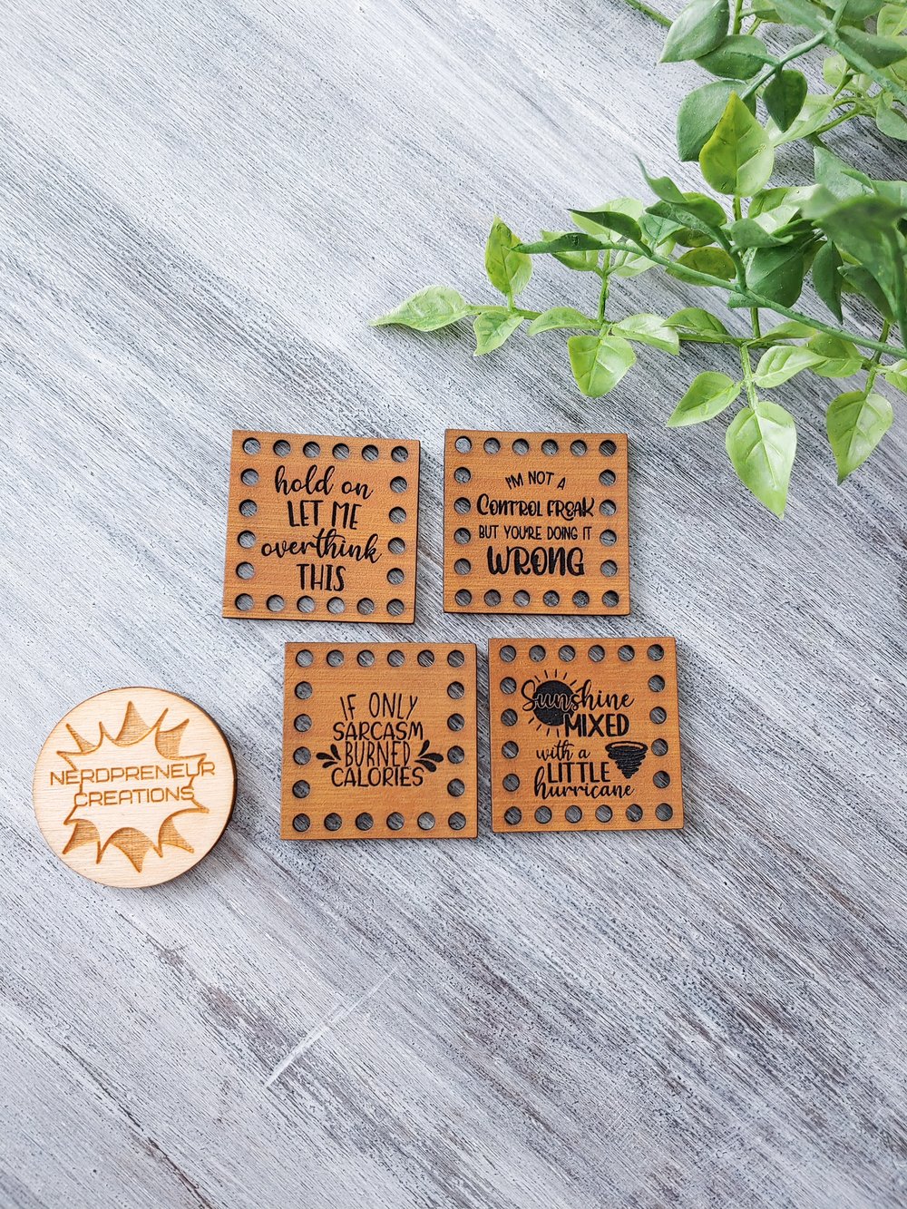 Image of Sarcastic Multipack Vegan Leather Patch Set of 4 - Beanie Patches