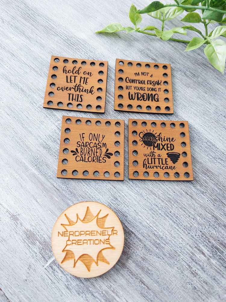 Image of Sarcastic Multipack Vegan Leather Patch Set of 4 - Beanie Patches