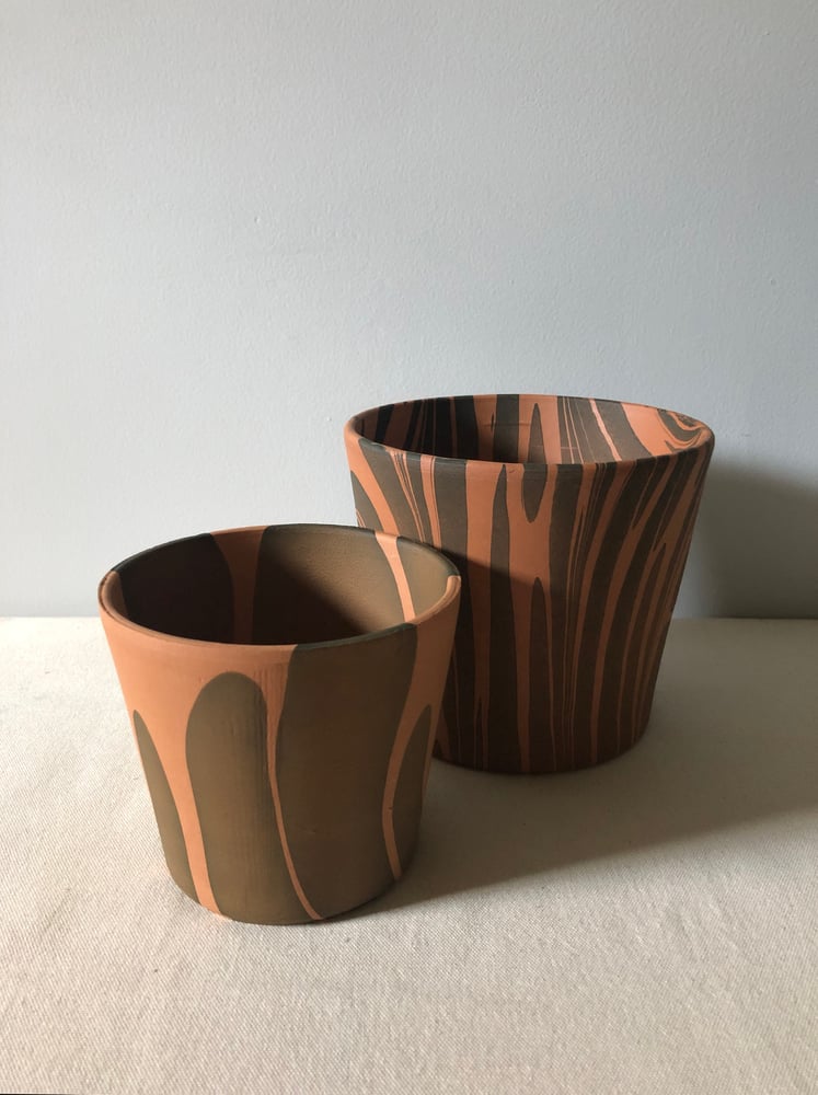 Image of MARBLED Pot - Medium / Green