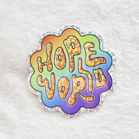 Image 1 of Hope World Glitter Holographic Sticker