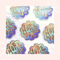 Image 3 of Hope World Glitter Holographic Sticker