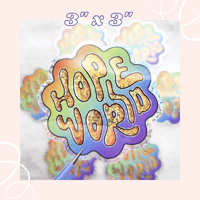 Image 4 of Hope World Glitter Holographic Sticker