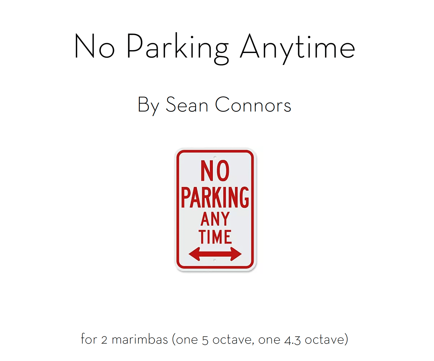 Image of No Parking Anytime - Score and parts