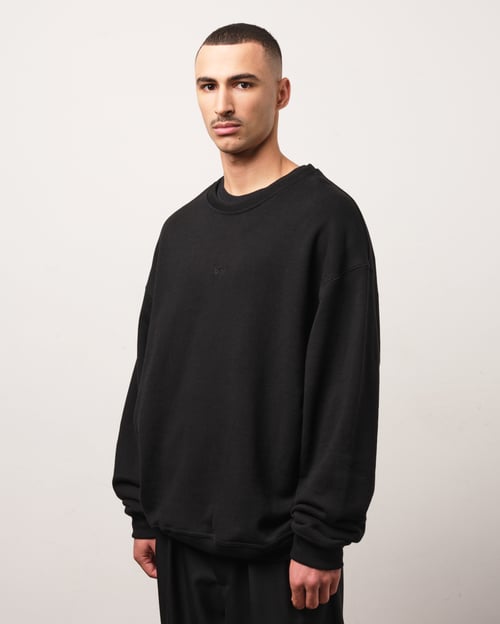Image of Black Signature Crewneck Sweatshirt