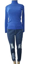 Blue Diamond Mock Turtleneck 