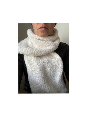 Image of winter white sherpa scarf/ on sale!