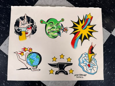 Image of smash mouth tattoo flash