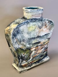 Image 1 of Vale and Barn swallow Vase- Laurie Shaman