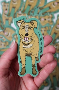 Image 1 of I Love My Mutt Sticker