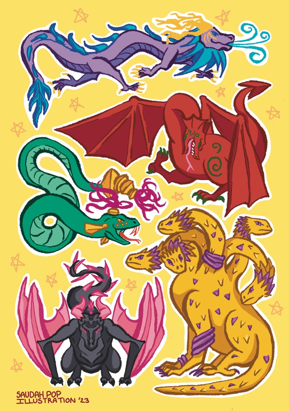 Image of Dragon Sticker Sheet