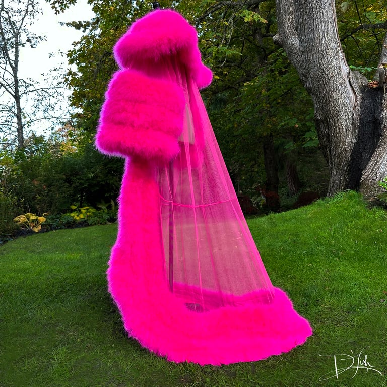 Shocking Pink "Lola" Dressing Gown Image 2