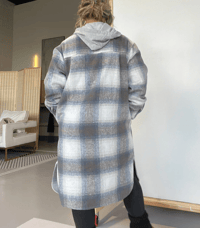 Image 2 of Long Shacket Blue/Grey
