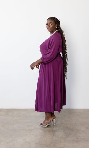Image of Carla Twist Front Maxi Dress. Berry. By Dani Marie the Label