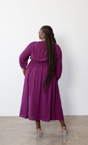 Image of Carla Twist Front Maxi Dress. Berry. By Dani Marie the Label 