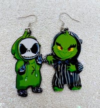 Image 1 of BFF Jack and Grinch earrings 