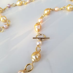 Golden Pearl Vintage Link Necklace