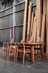 ROSE DINING CHAIR IN TASMANIAN BLACKWOOD WITH AN UPHOLSTERED LEATHER SEAT
