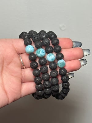 LARIMAR X LAVA ROCK BRACELETS