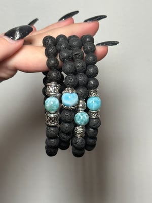 LARIMAR X LAVA ROCK BRACELETS