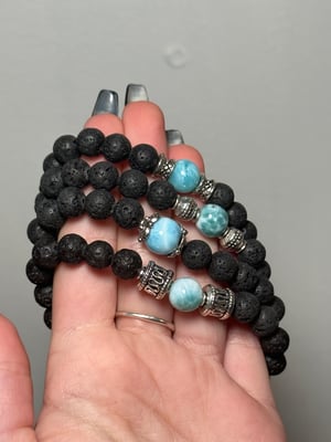 LARIMAR X LAVA ROCK BRACELETS