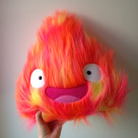 Image 1 of Large Happy Calcifer Plushie - Howls Moving Castle  - made to order