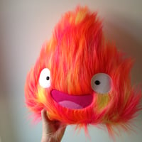 Image 3 of Large Happy Calcifer Plushie - Howls Moving Castle  - made to order