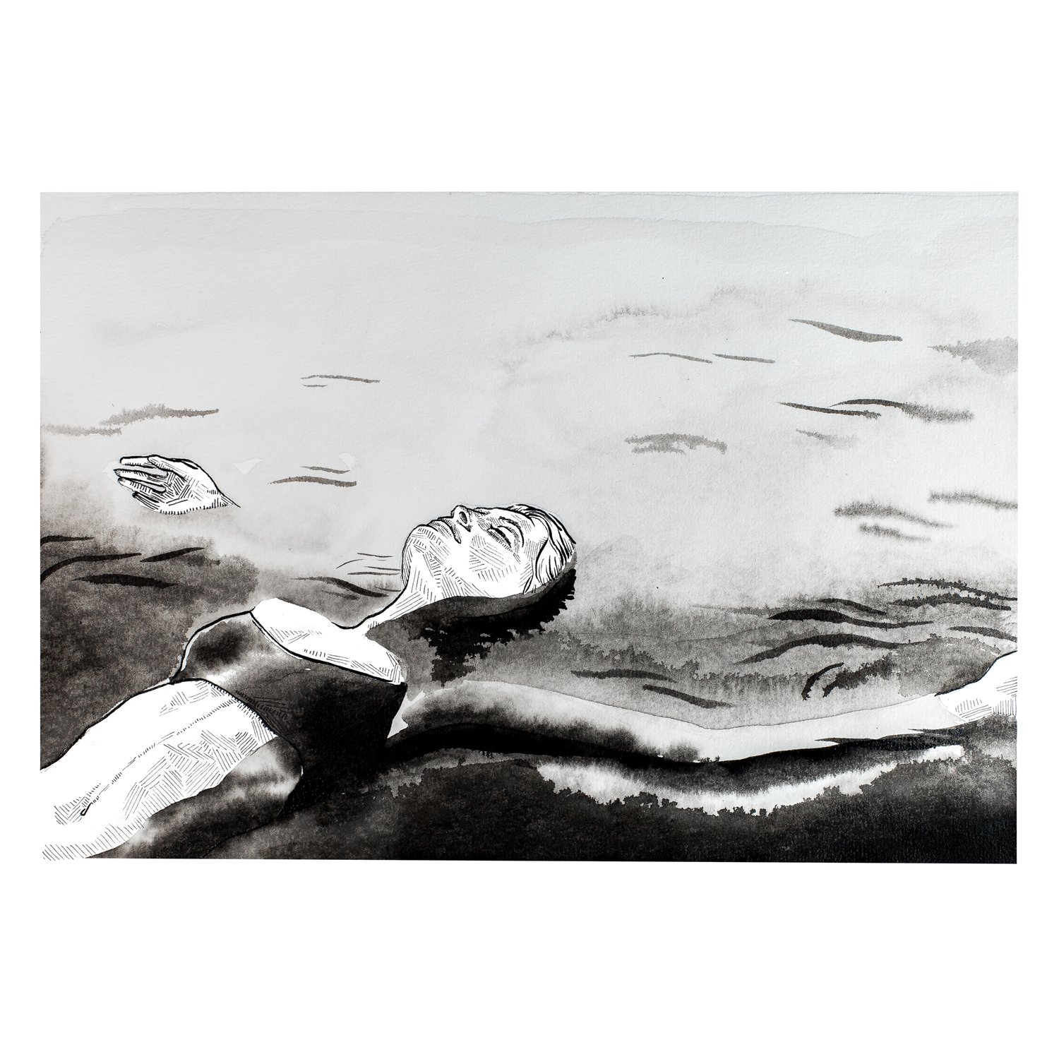 Image of Dans l'eau • Flotter • Version Eau Profonde (Illustration nue)